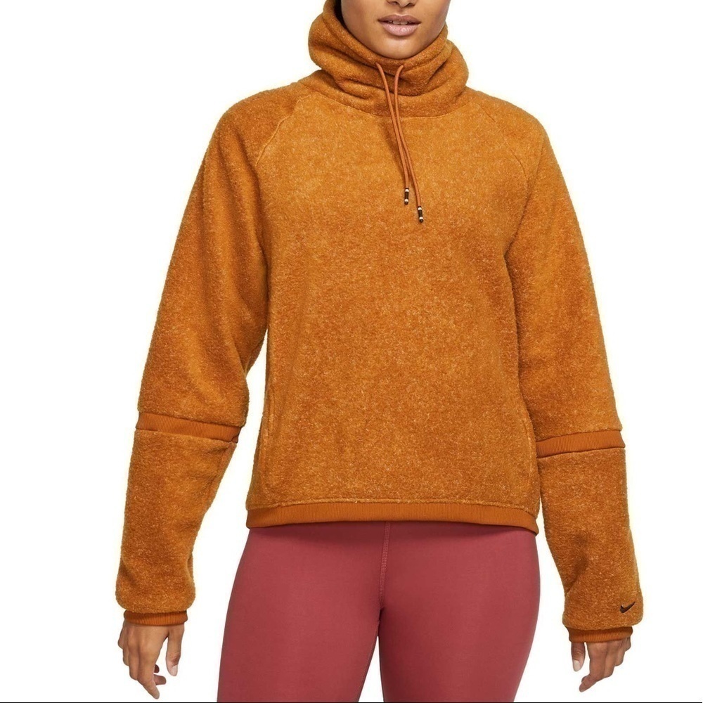 NWT NIKE Therma Cowl Neck Sweater Pullover Cedar